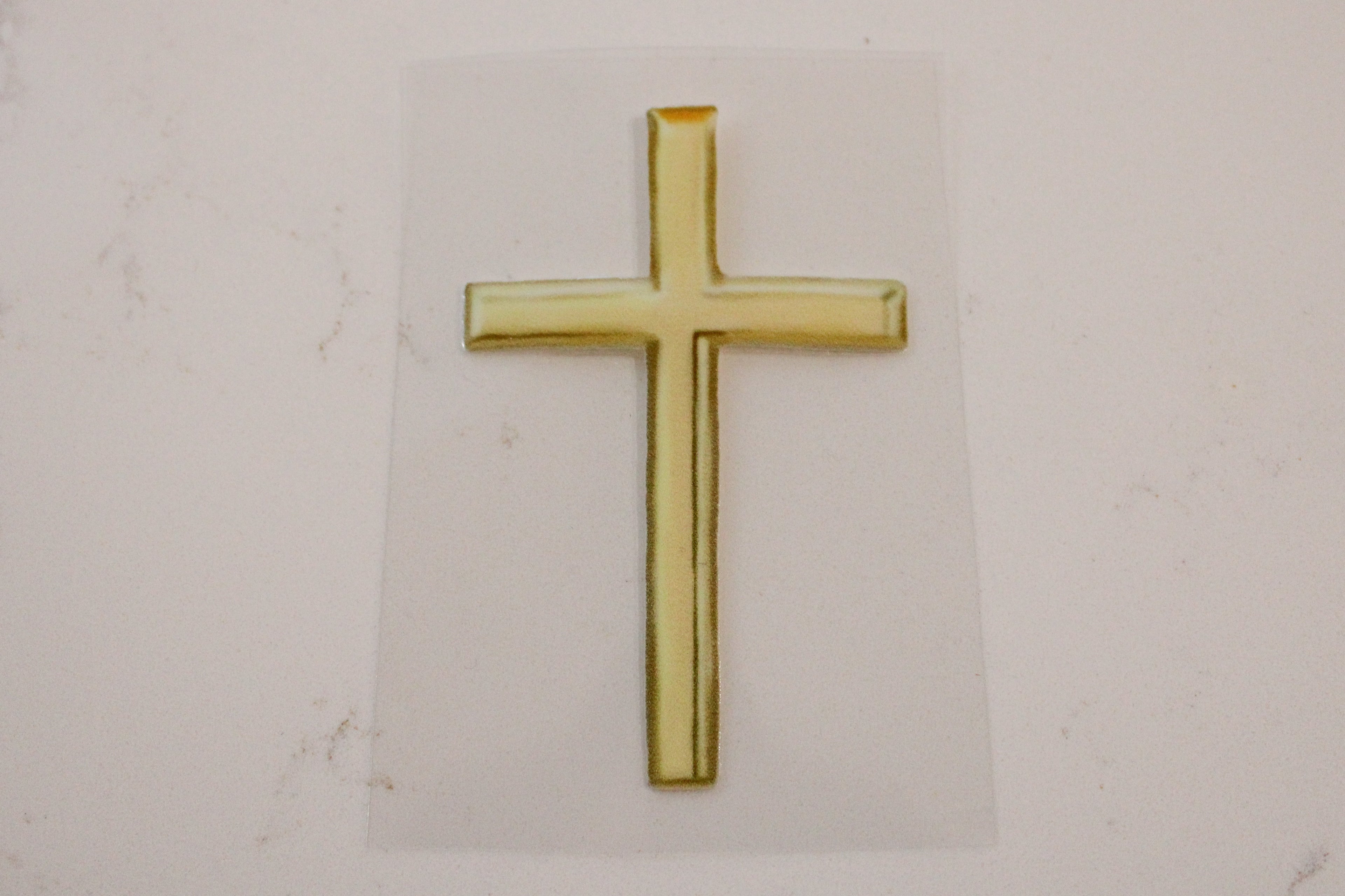 Gold Cross Vinyl Sticker