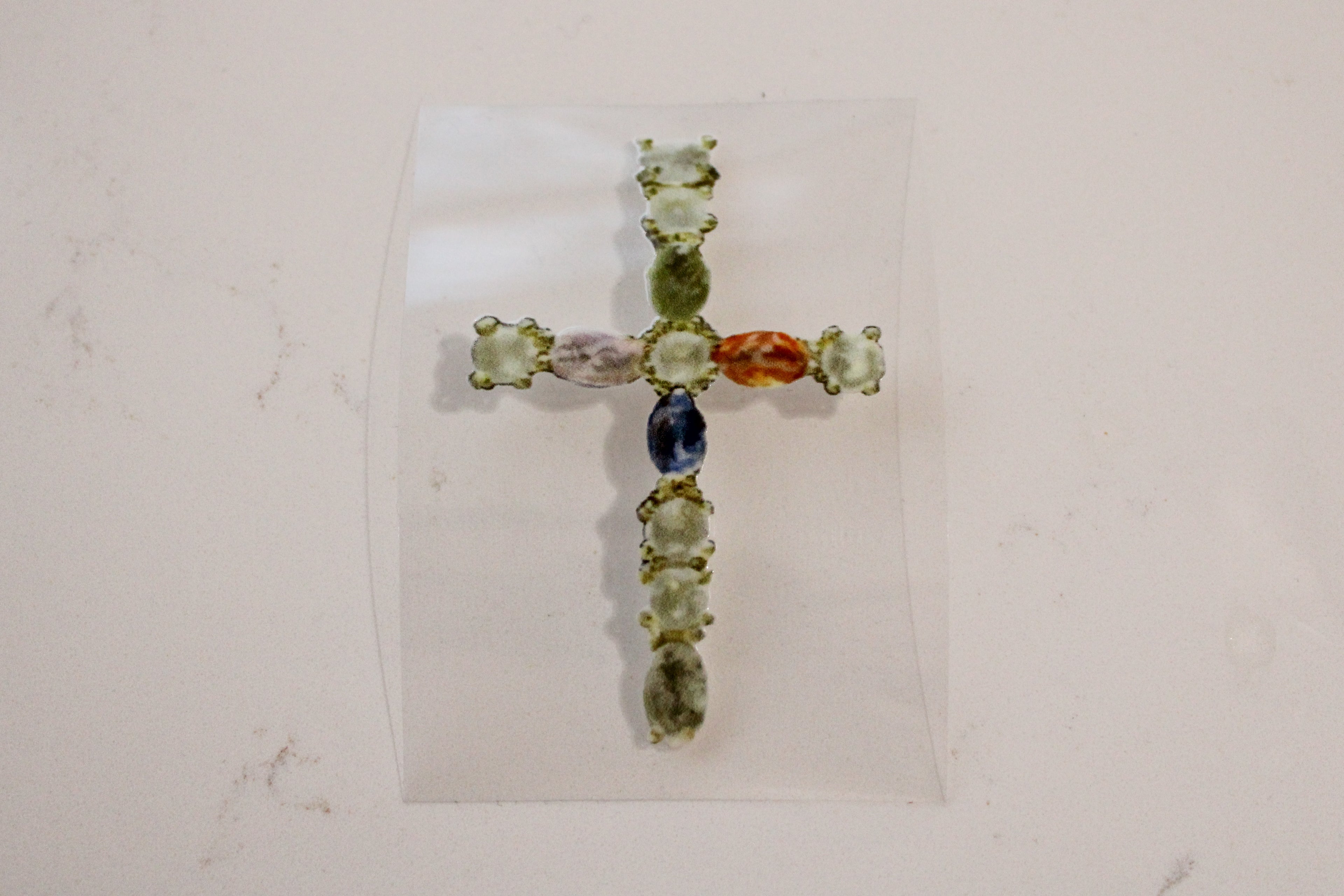 Jeweled Cross Vinyl Sticker