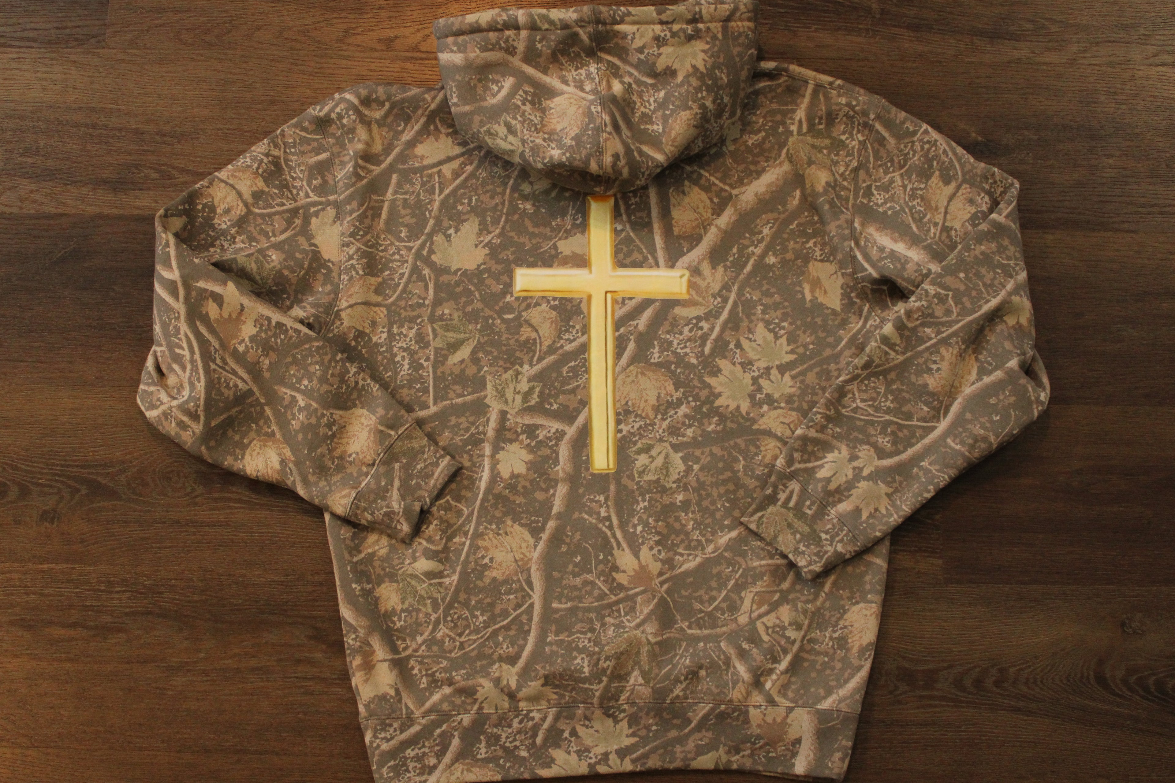 Gold Cross Hoodie - Camo