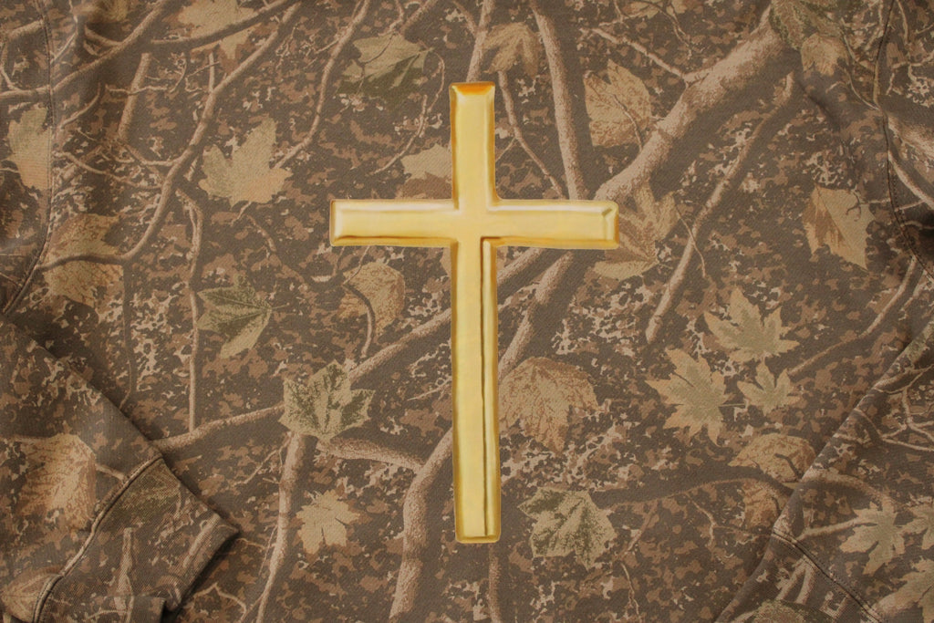 Gold Cross Hoodie - Camo