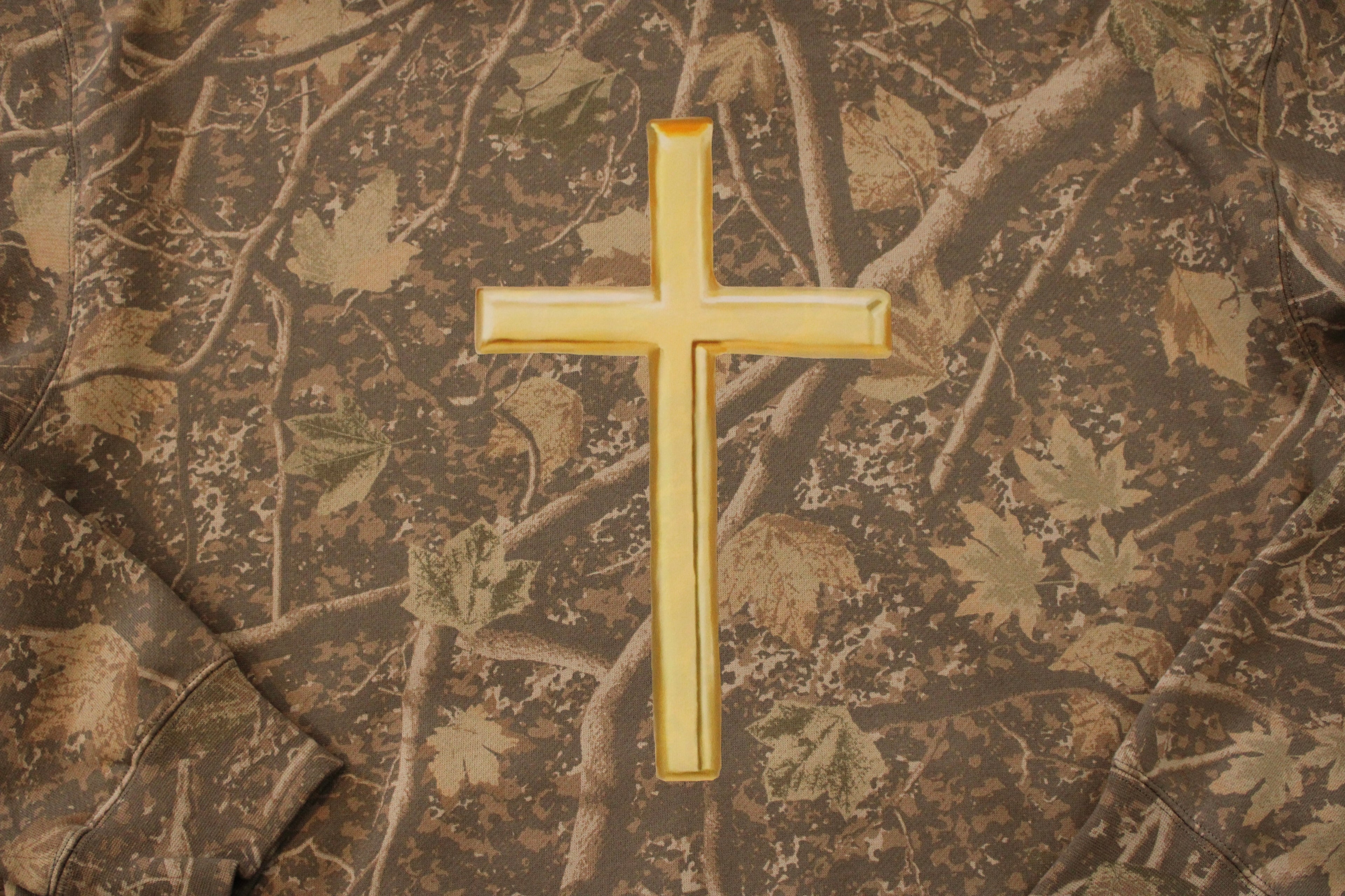 Gold Cross Hoodie - Camo