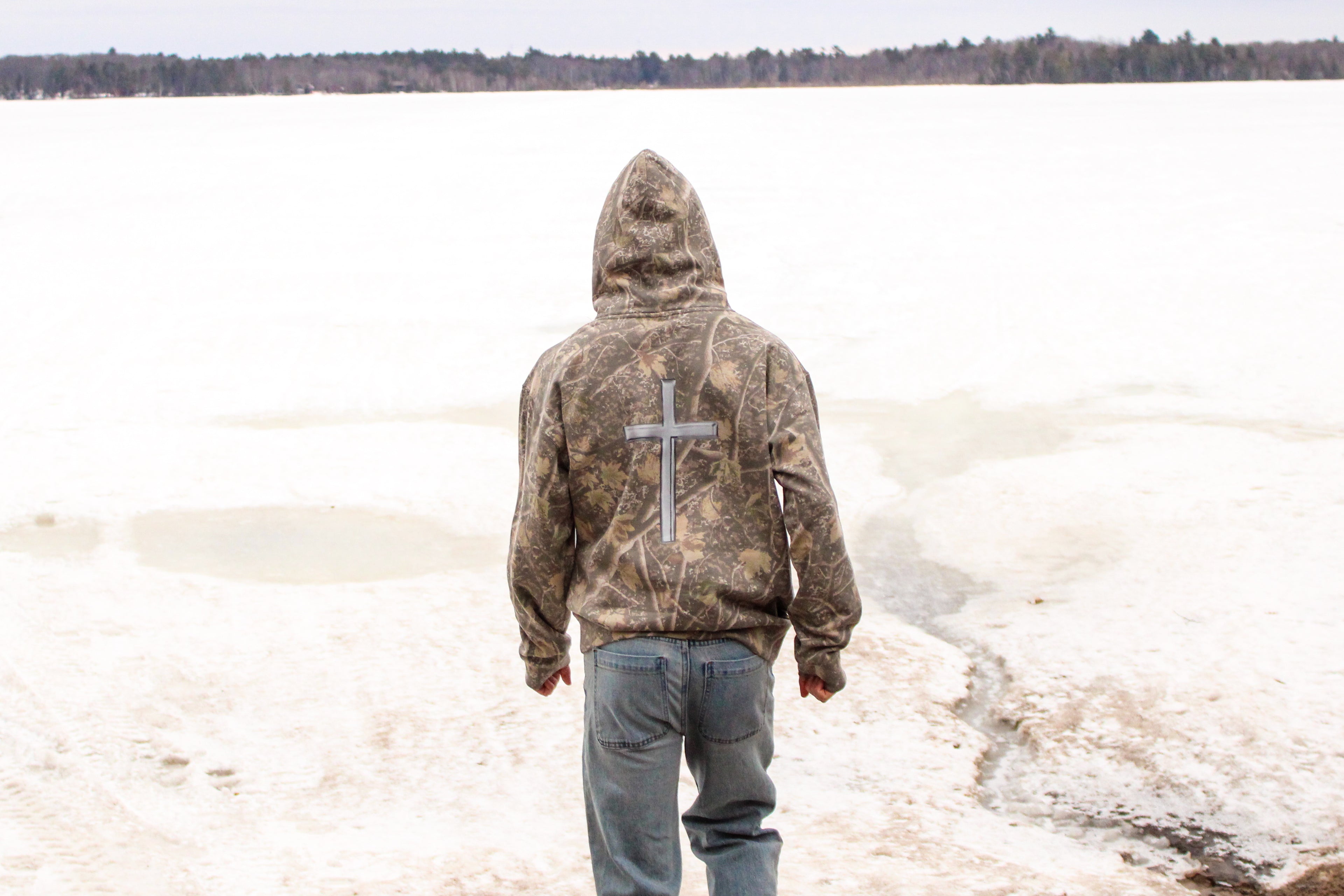 Gold Cross Hoodie - Camo