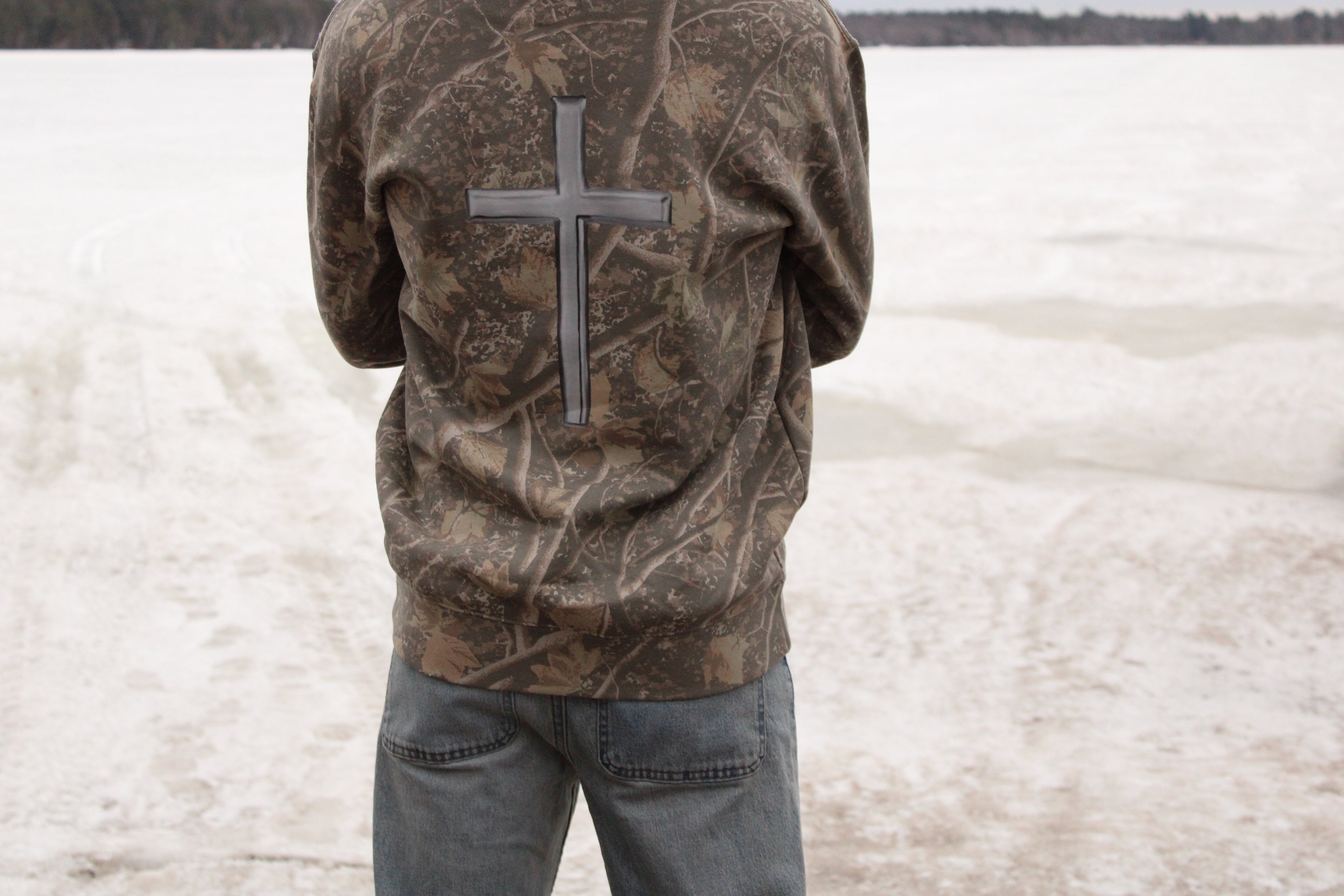 Silver Cross Hoodie - Camo